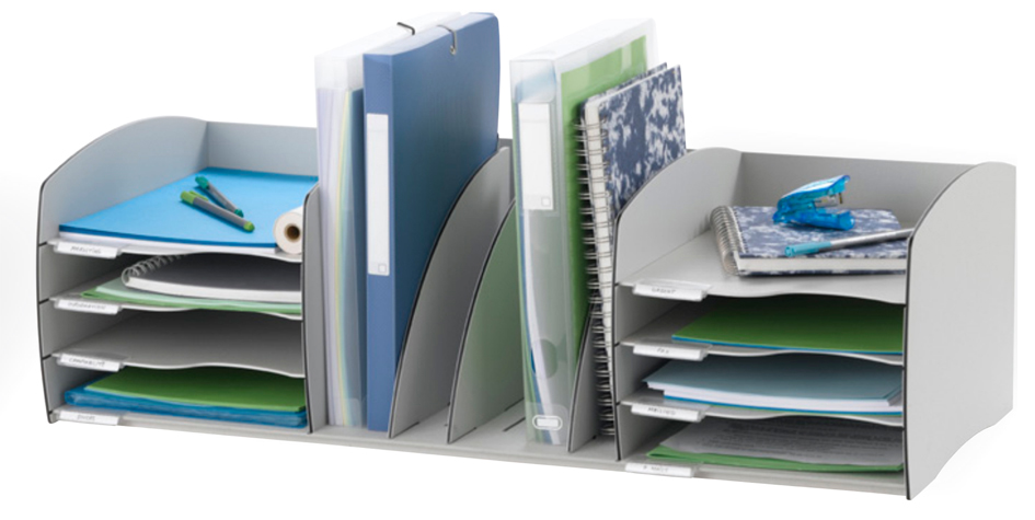 PAPERFLOW Système de rangement XL, 8 compartiments, gris