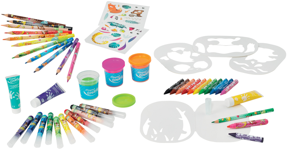 Maped Creativ Kit de dessin JUNGLE fever, 54 pièces