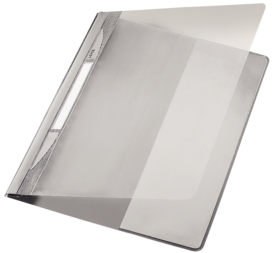 LEITZ Chemise à lamelle Exquisit, format A4+, PVC, gris