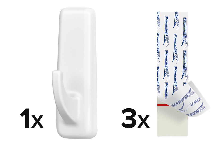 Crochet Powerstrips EXTRA LARGE rectangulaire, contenu