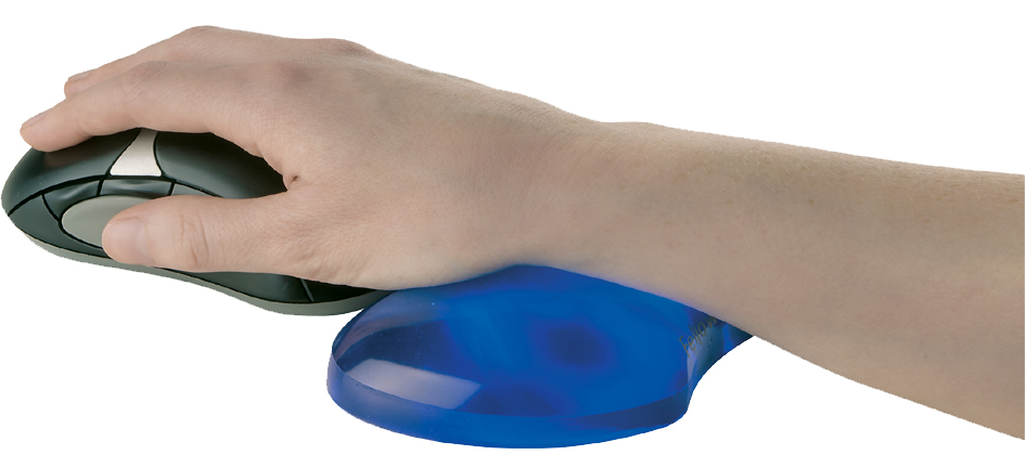 Fellowes Repose-poignet pour souris Crystal Gel, bleu
