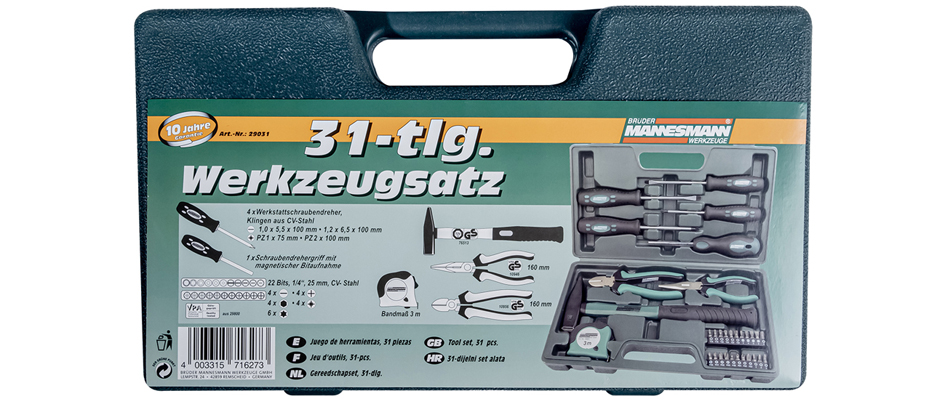 Ensemble d'outils, dans un coffret