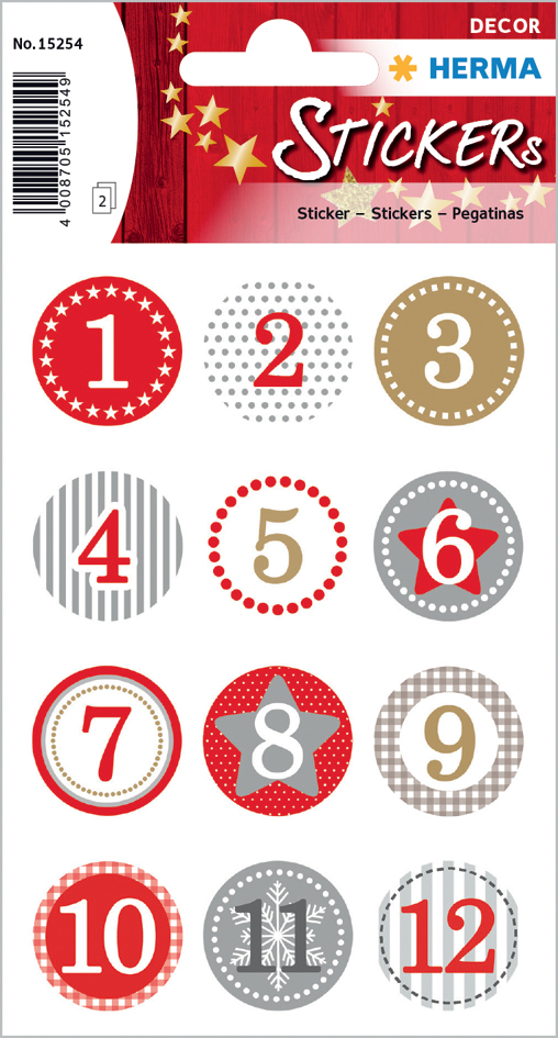 HERMA Autocollants de Noël DECOR 'Calendrier de l'Avent'