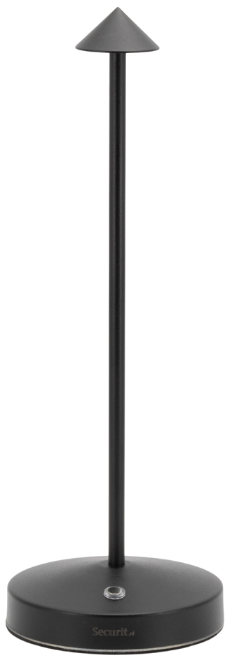 Securit Lampe de bureau LED rechargeable ANGELINA, noir