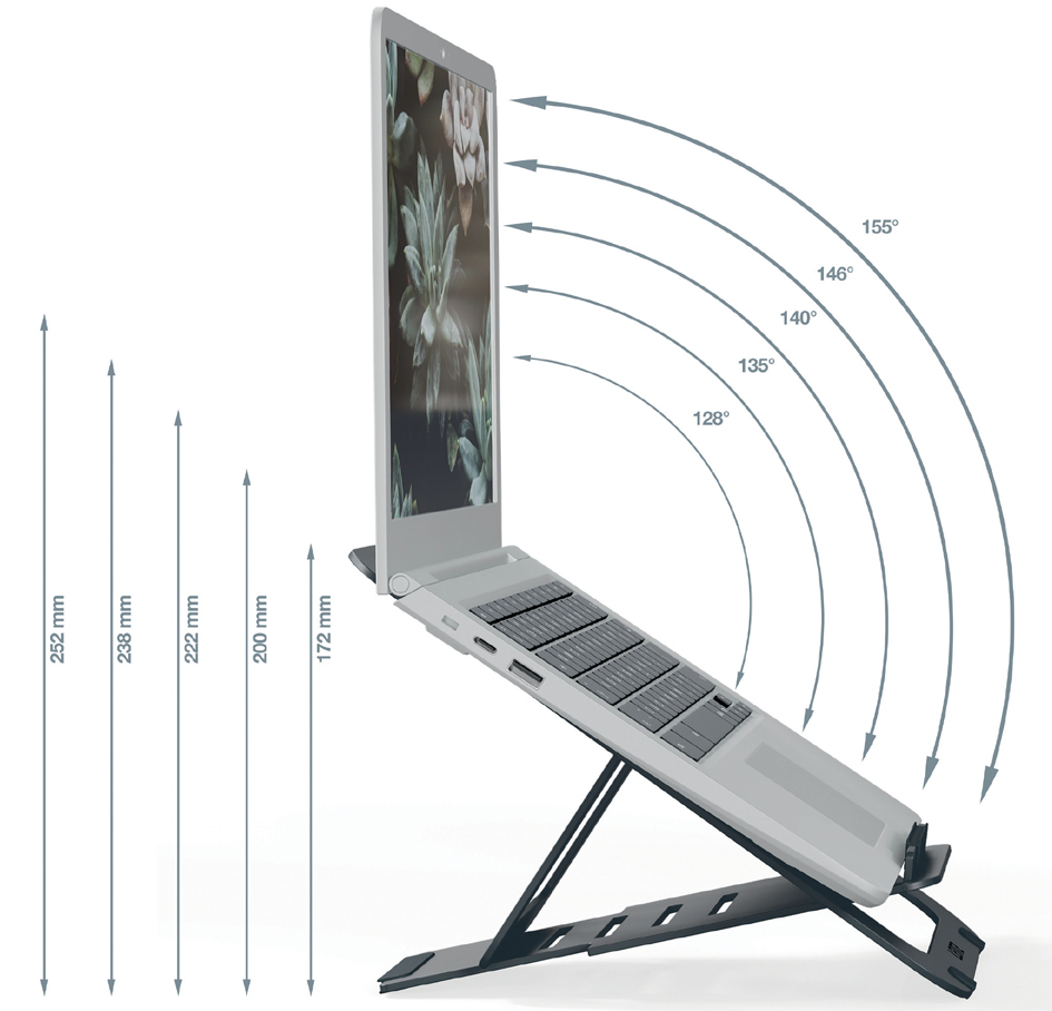 LEITZ Support pour ordinateur portable Ergo, gris foncé
