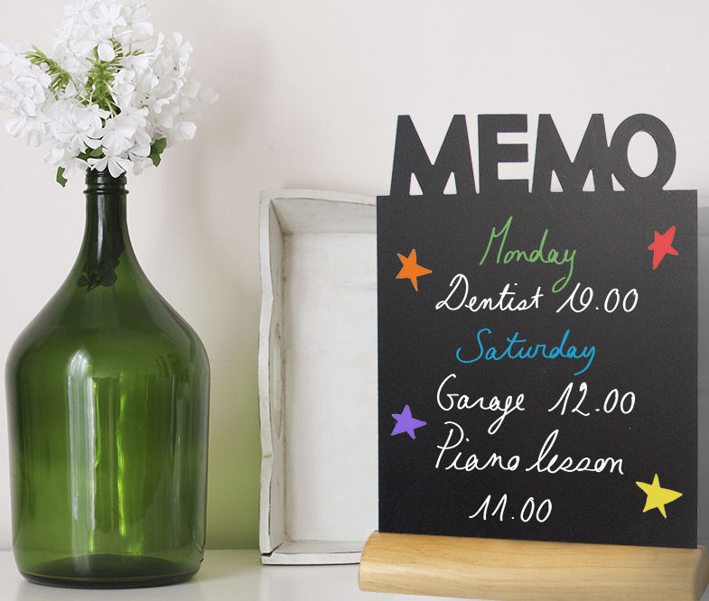 Securit Ardoise de table SILHOUETTE 'Memo'