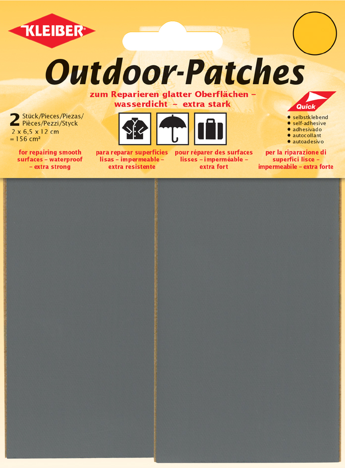 KLEIBER Patch d'extérieur, autocollant, 65 x 120 mm, gris