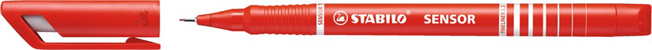STABILO Feutre à pointe fine sensor F, tracé: 0,3 mm, rouge