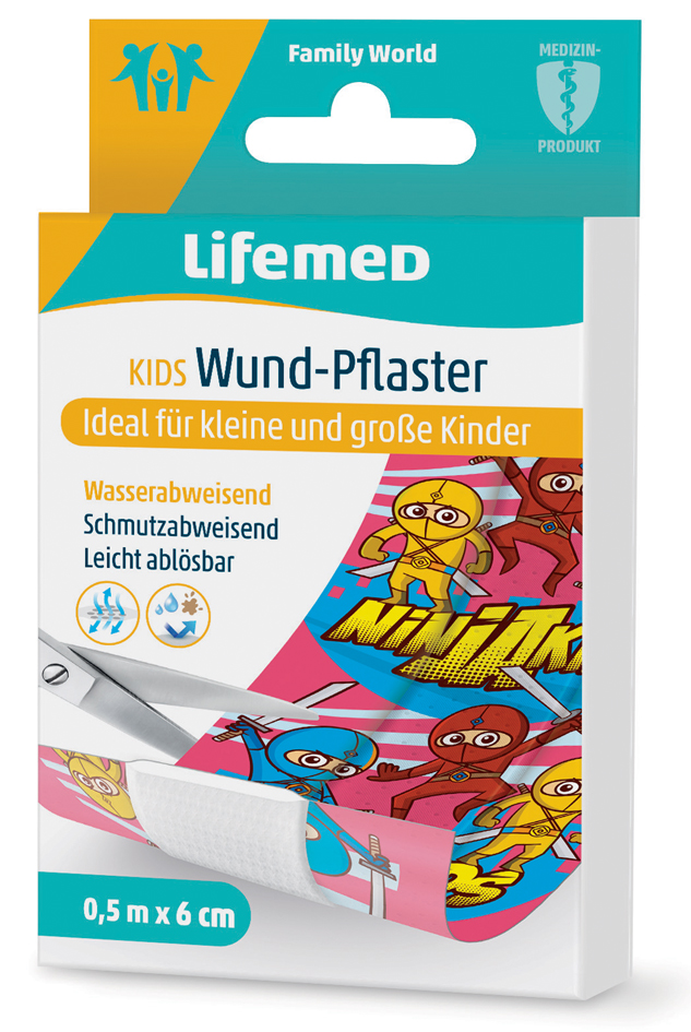 Lifemed Pansement pour enfants 'Ninjas', 500 mm x 60 mm