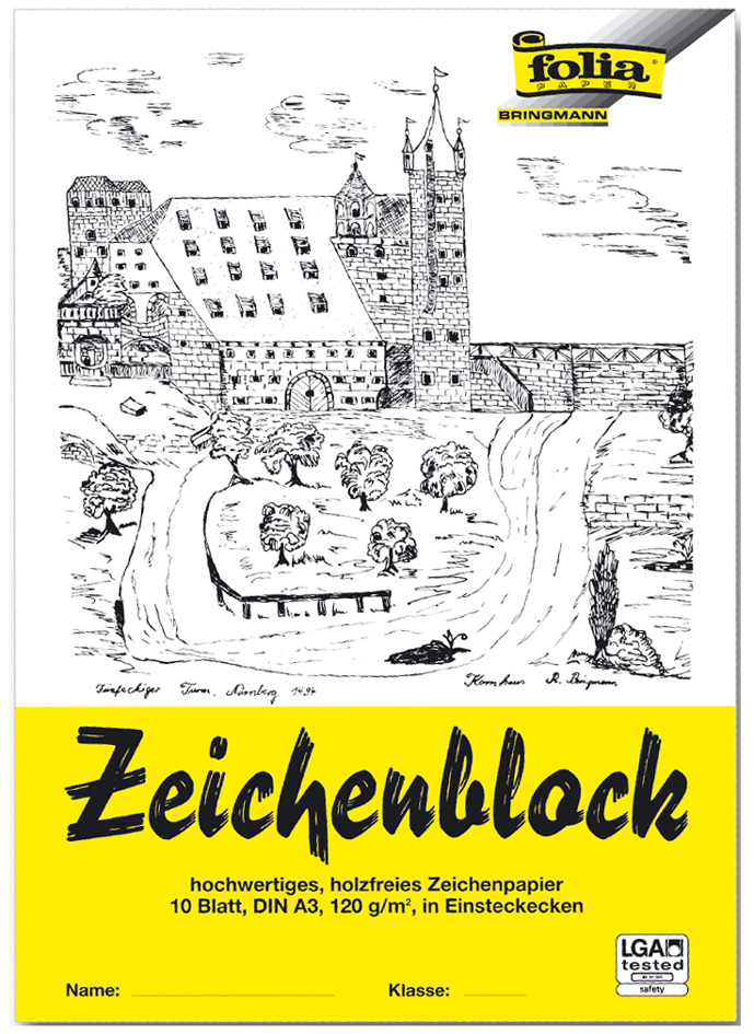 folia Bloc à dessiner, A4, 120 g/m2, 10 feuilles