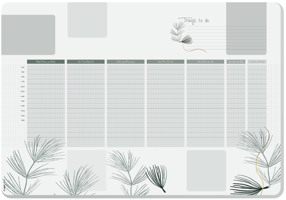 sigel Sous-mains bloc papier 'Weekly Planner Nature'