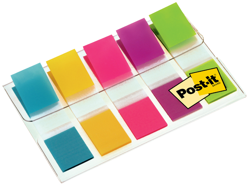 Post-it Marque-pages Index mini, 11,9 x 43,2 mm, pack éco uni 11,9 x 43,2 mm 100 feuilles / pièce assorti 5 pièces