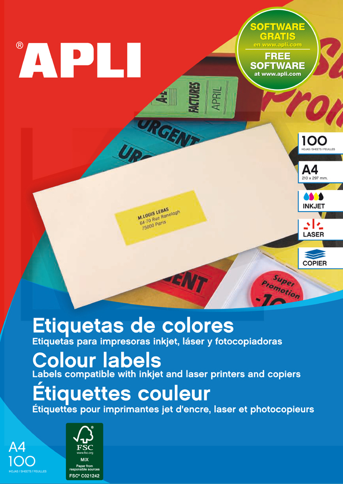 Etiquettes d'adresse, couleur