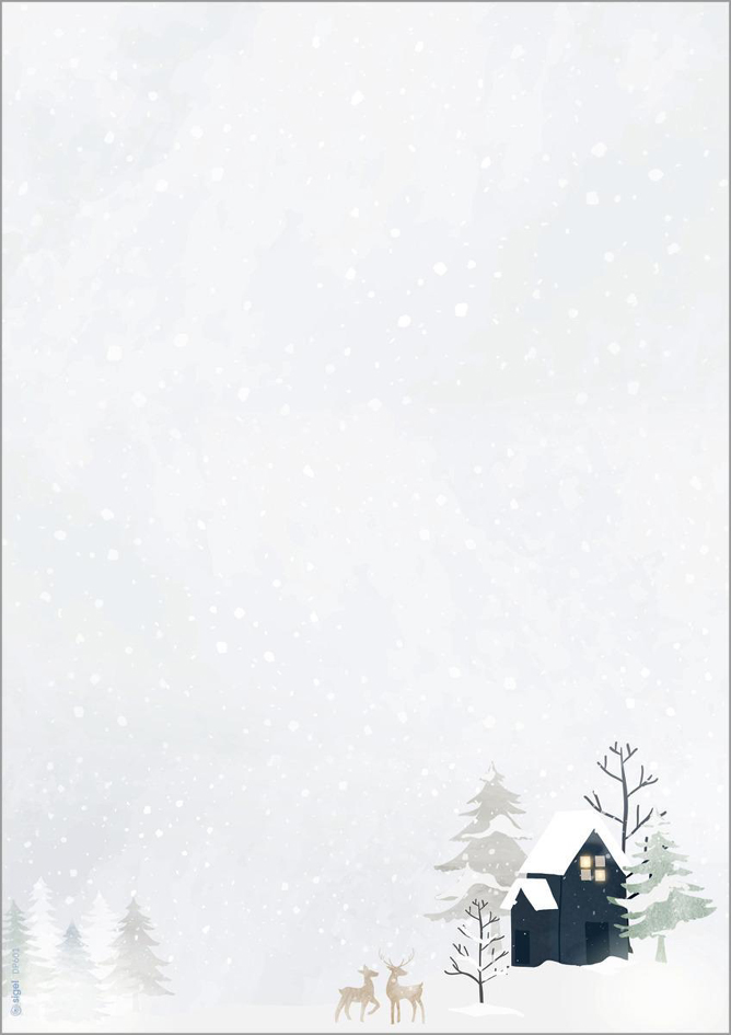 sigel Papier à motif de Noël 'Cosy Christmas Watercolor', A4