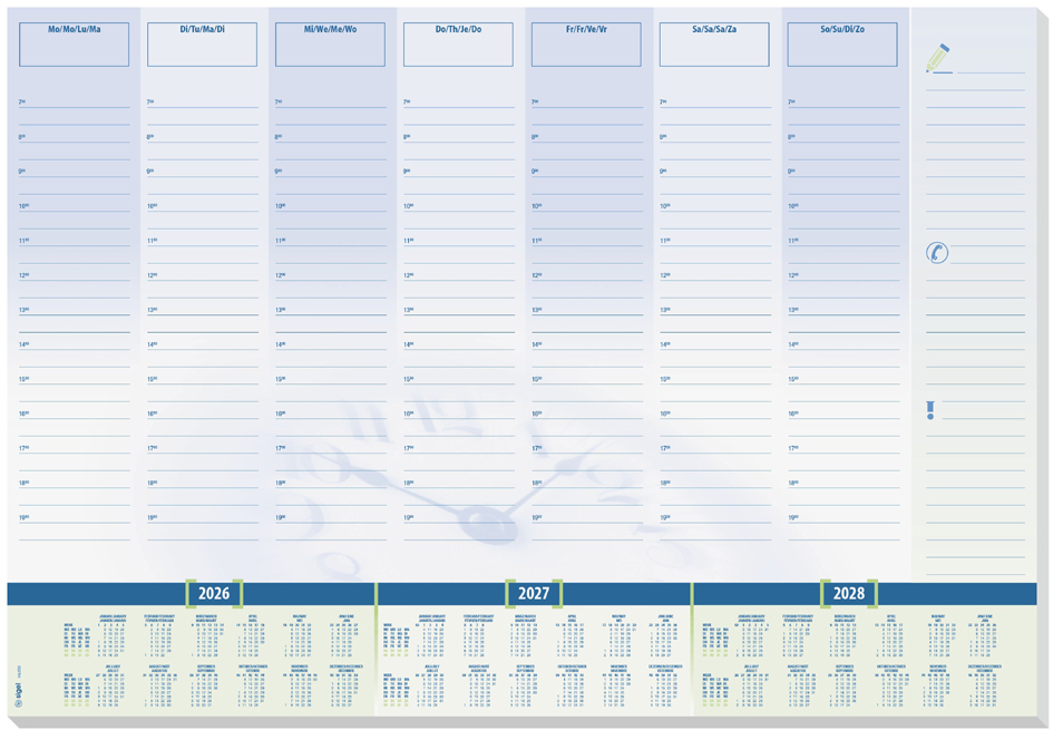 sigel Sous-main bloc papier 'Time', 595 x 410 mm