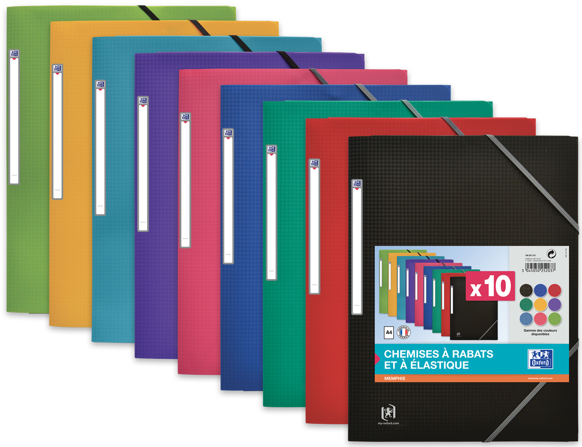 Chemises à élastiques Memphis, assorti 9 couleurs