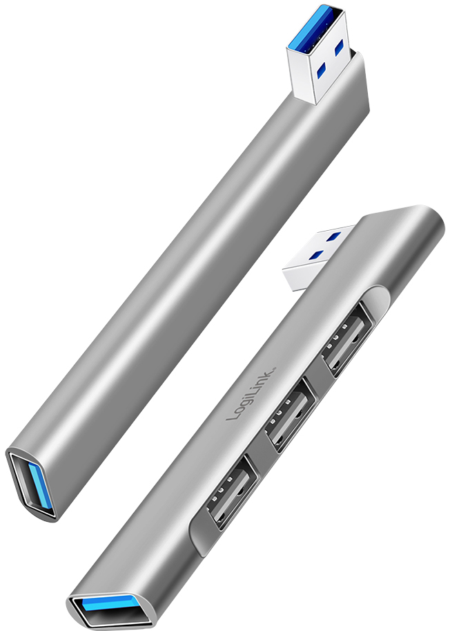 LogiLink Hub USB 3.0 Ultraslim, 4 ports, boîtier aluminium
