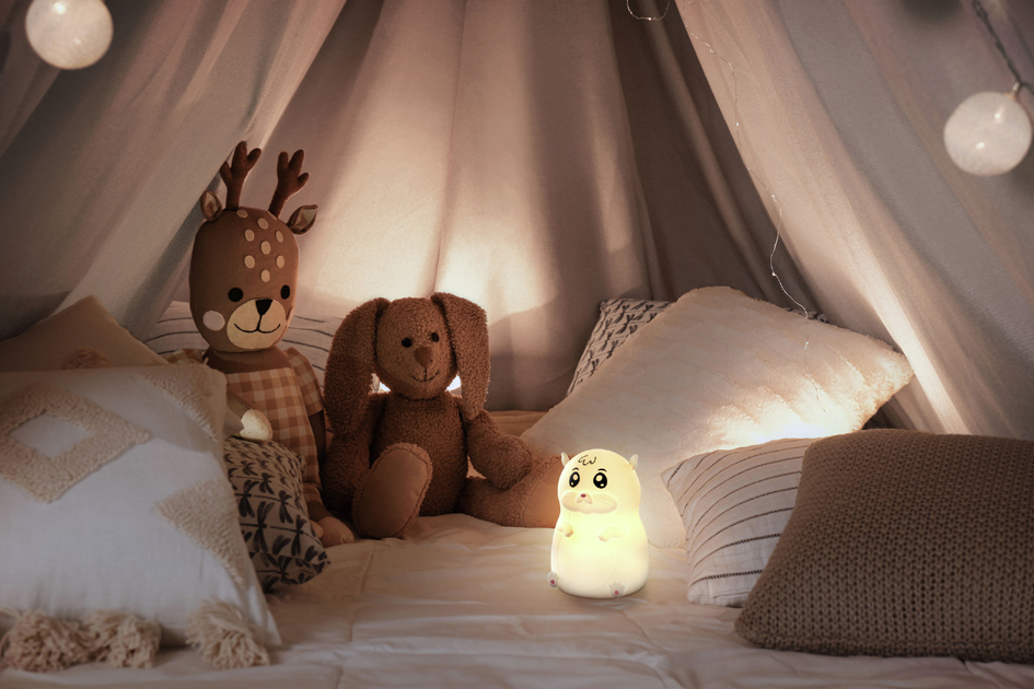 ANSMANN Veilleuse en silicone Hamster Lilli, blanc