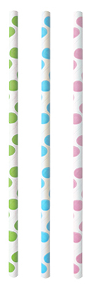 PAPSTAR Paille en papier 'Dots', 200 mm, assorti