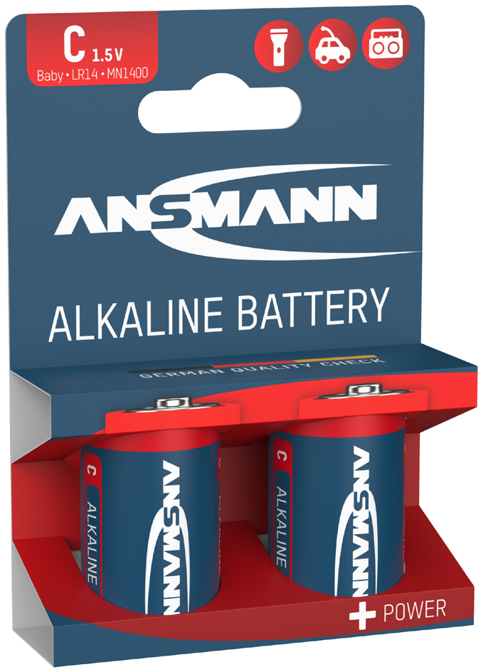 ANSMANN Pile alcaline 'RED', Baby C LR14, blister de 2
