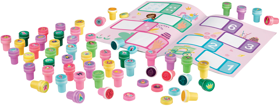 Coffret de 52 tampons "Princesses", contenu