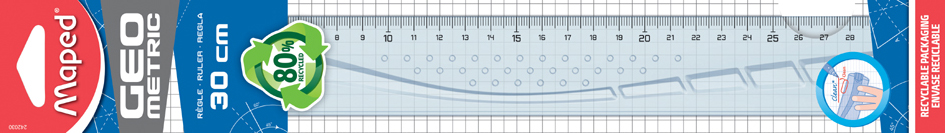 Maped Règle plate Geometric, 200 mm, en plastique