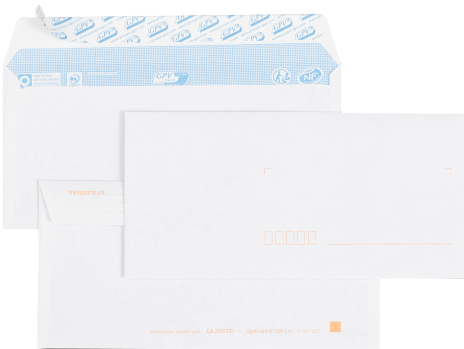 Visuel de référence: Enveloppes précasées, sans fenêtre, vue détaillée