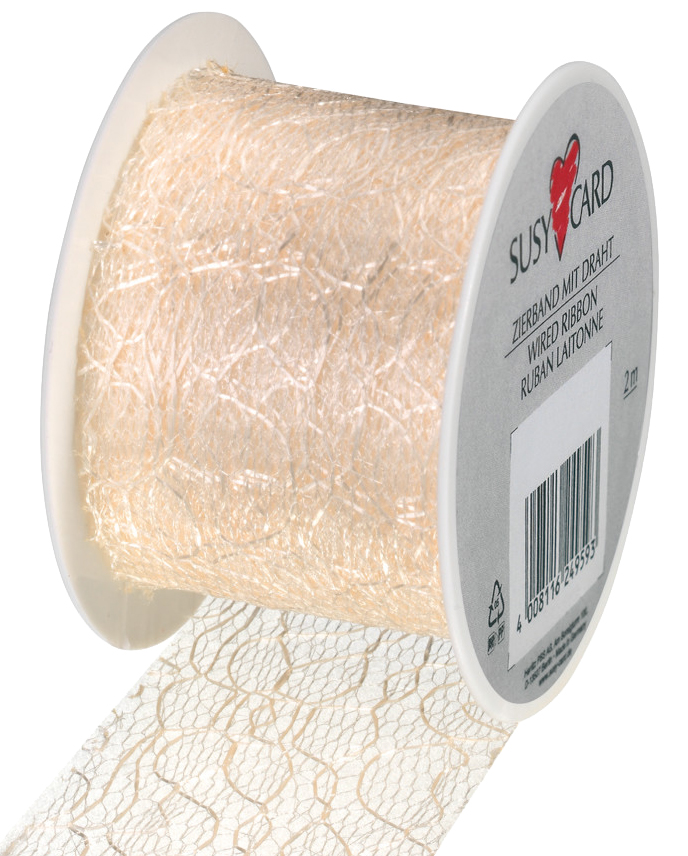 SUSY CARD Ruban cadeau, sur bobine 'Lace ', crème