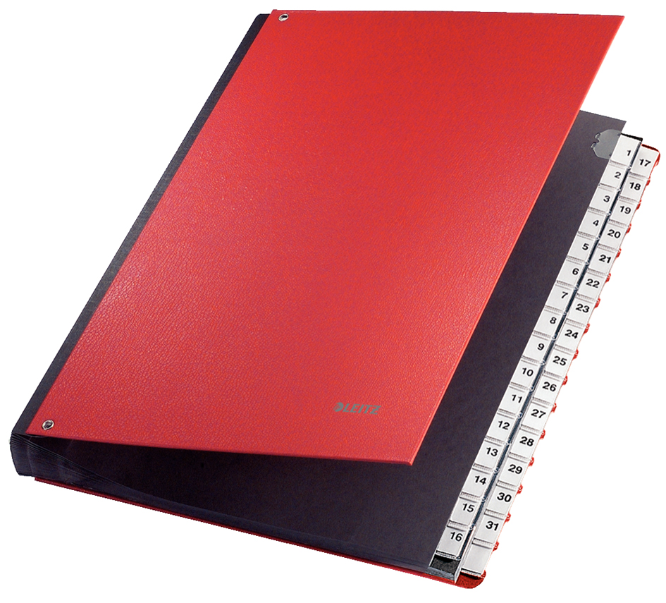 LEITZ Trieur à soufflet, A4, 1-31, 32 compartiments, rouge