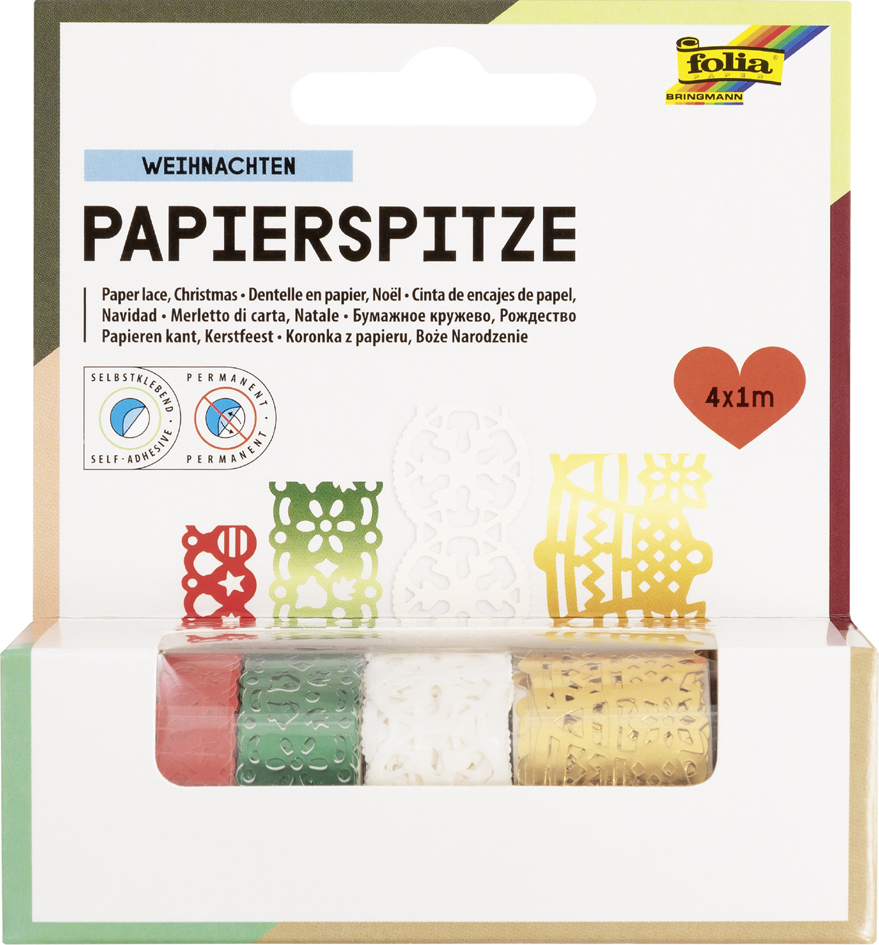 folia Dentelle en papier 'Christmas', autocollant, assorti