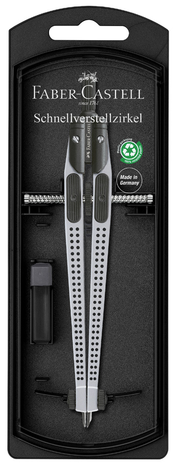 FABER-CASTELL Compas à réglage rapide GRIP, argent