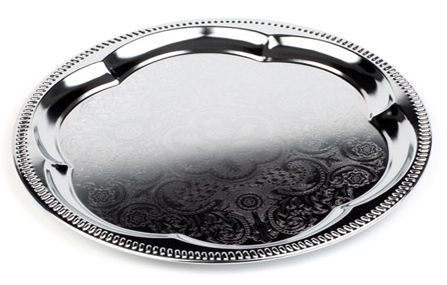 APS Plat de service, rond, diamètre: 350 mm, argent