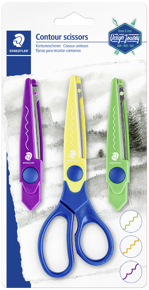 Set de ciseaux cranteurs, carte blister
