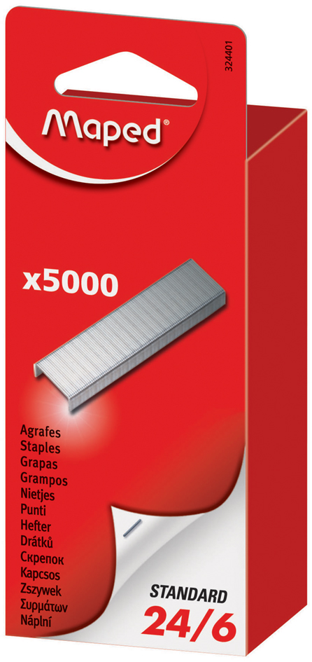 Maped Agrafes 24/6, grand emballage, zingué