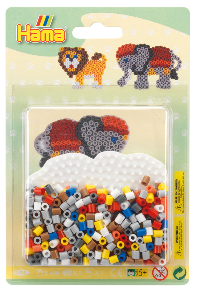 Hama Perles à repasser midi 'Eléphant/lion', sous blister