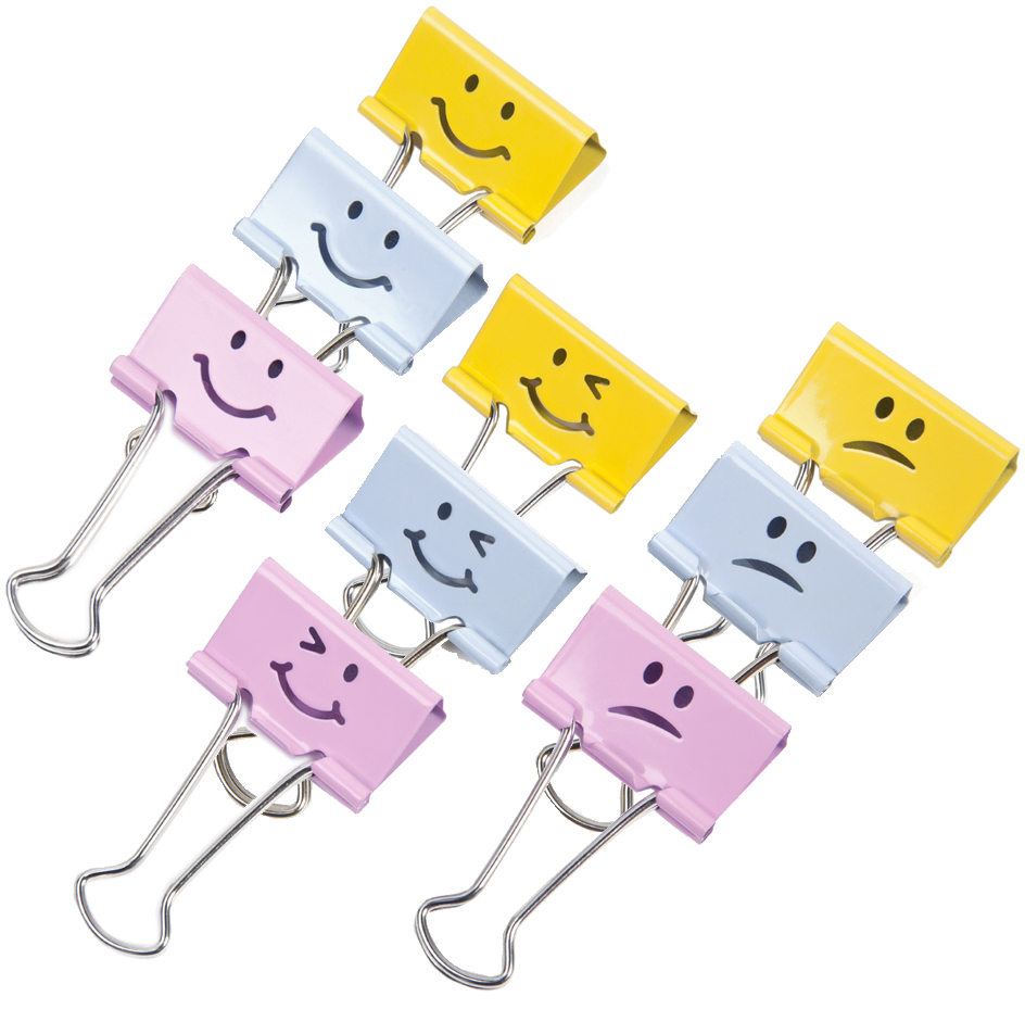Pince double clip, motifs émoticônes
