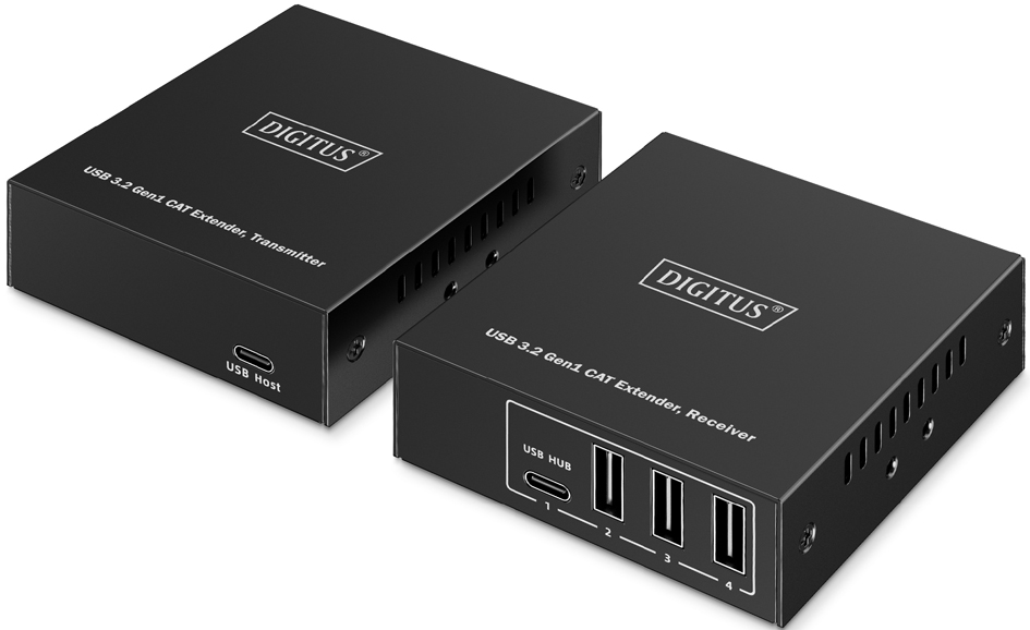 DIGITUS Extenseur USB 3.2 Gen1, 5 Gbps, 4 ports, noir