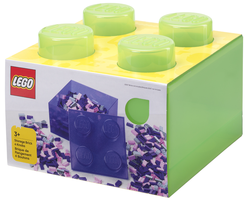 LEGO Brique de rangement STORAGE BRICK 4 TOP LID, vert clair