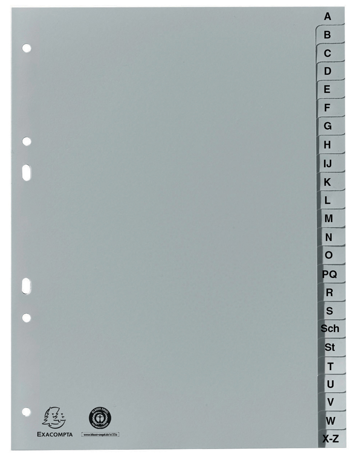 EXACOMPTA Intercalaire en plastique, A-Z, A5, 24 touches