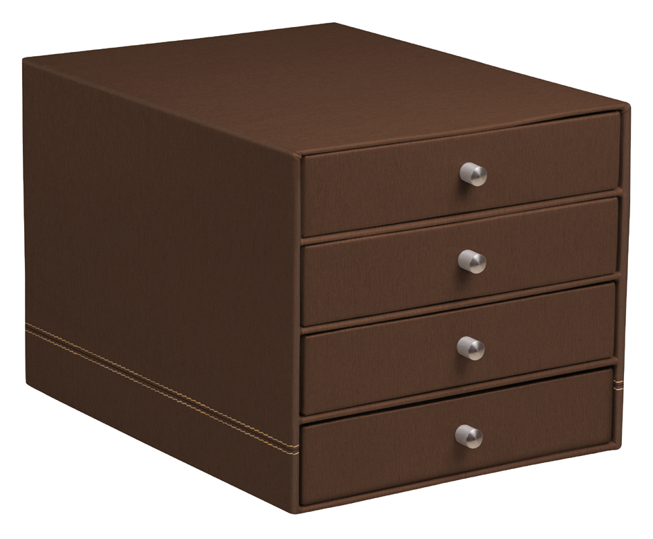 RHODIA Trieur 4 tiroirs, en simili cuir, bronze