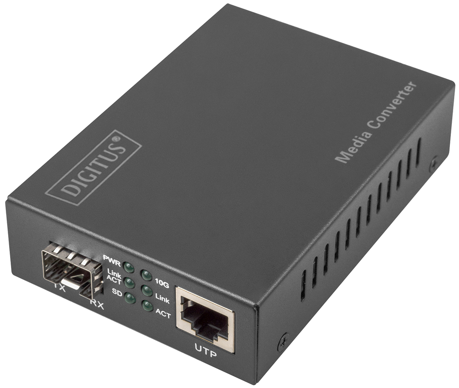 DIGITUS Convertiseur média, 10 Gigabit, 1x RJ45 / 1x SFP