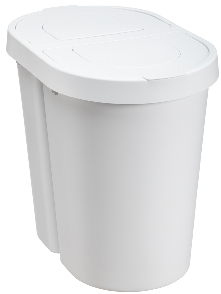 plast team Poubelle tri sélectif SEATTLE DUO, 2x25 L, blanc