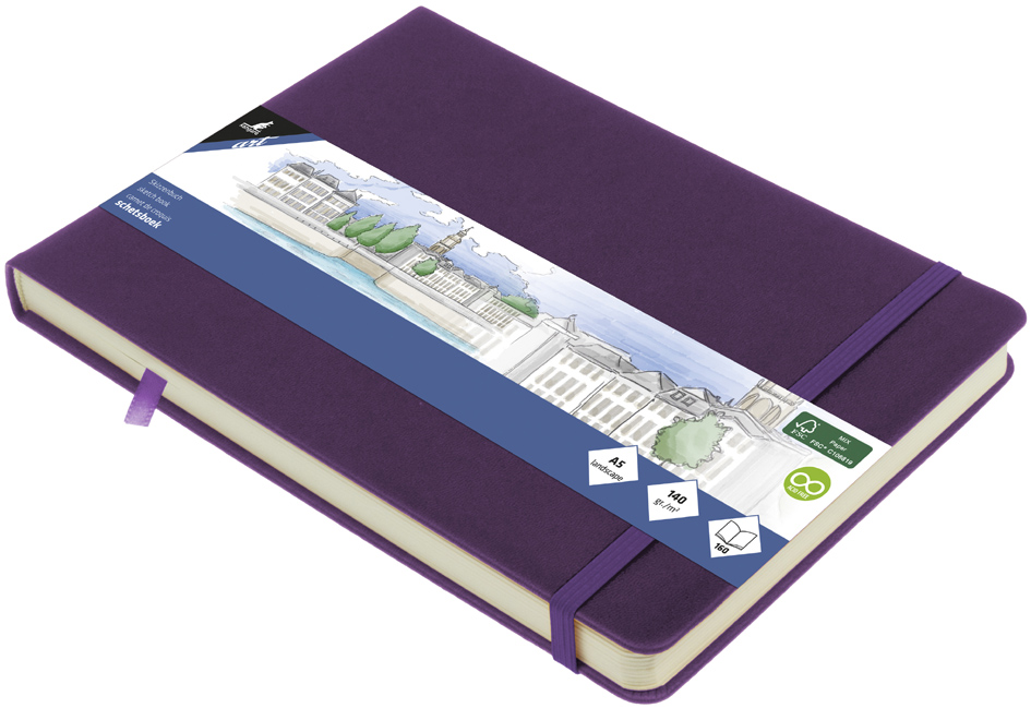 kangaro Cahier de croquis, 160 p., A5 paysage, purple heart