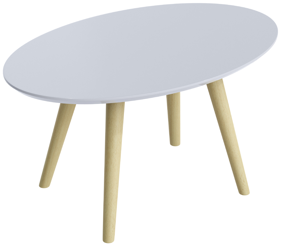 PAPERFLOW Table d'appoint MEET, (L)650 x (P)400 mm, blanc