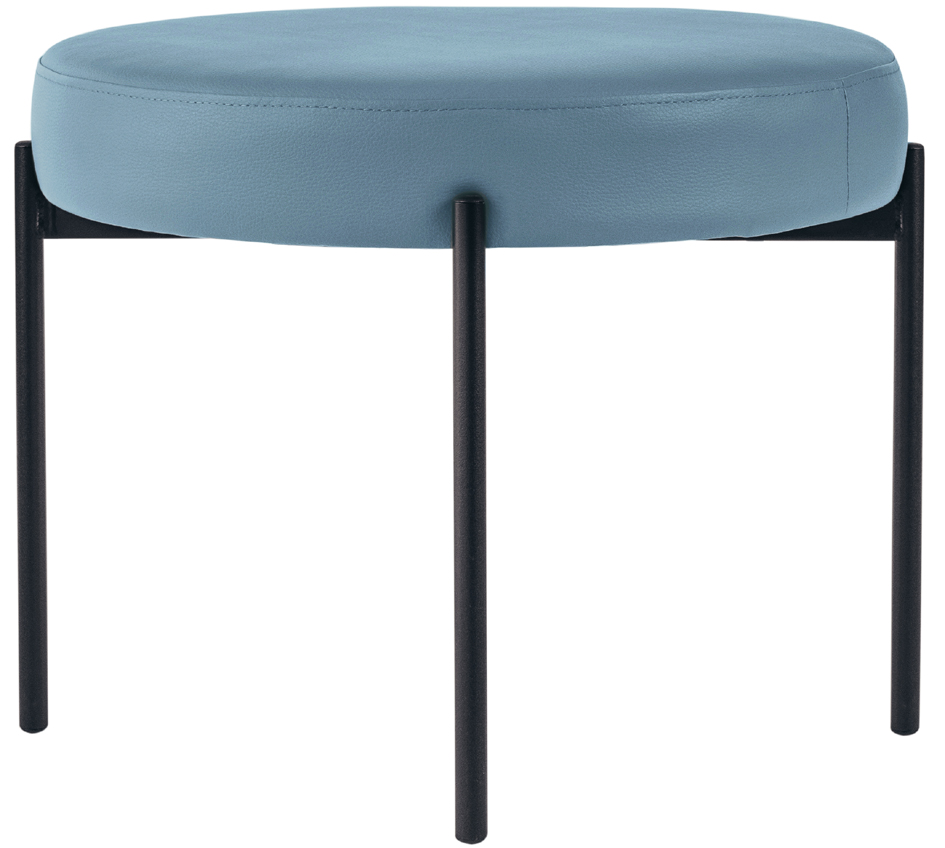 PAPERFLOW Banc GAIA, rond, habillage similicuir, bleu
