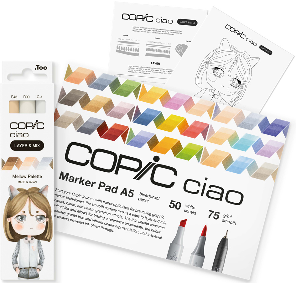 COPIC Marqueur ciao 'LAYER & MIX Manga Starter Set', Mellow