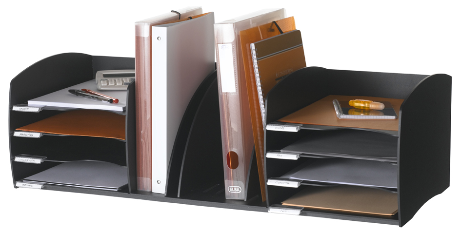 PAPERFLOW Système de rangement XL, 8 compartiments, noir