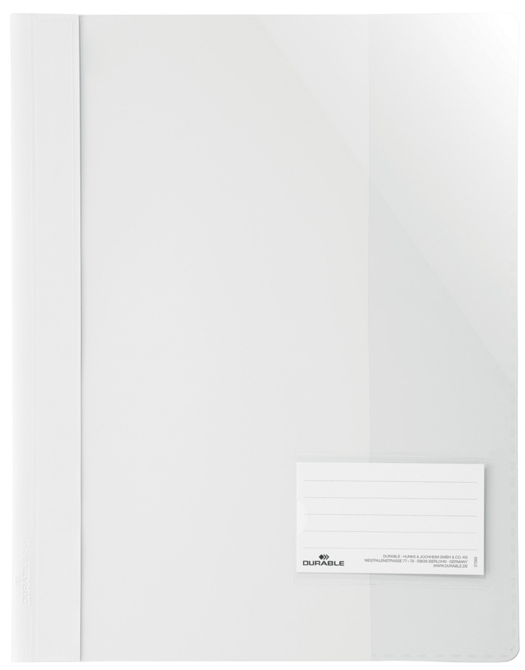 DURABLE Chemise à lamelle extra large, A4+, PVC, blanc