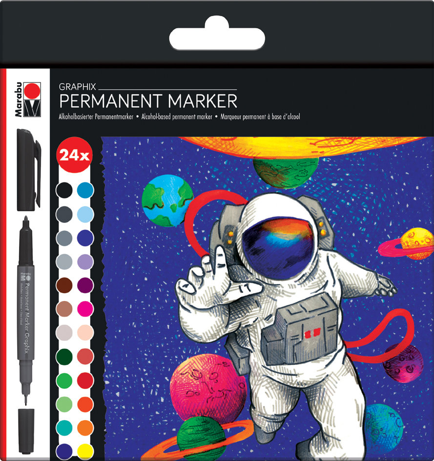 Marabu Marqueur permanent Graphix 'HERO OF GALAXY', étui 24