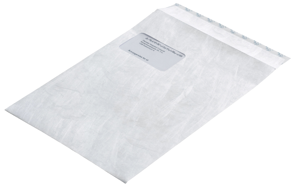Tyvek Pochettes d'expédition C4, avec fenêtre, 55 g/m2,blanc